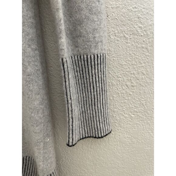 Charter Club Luxury Size M 100% Cashmere Gray Black Cardigan Sweater #3 - Picture 5 of 10